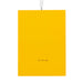 A minimalist yellow rectangular ornament or card with a small black copyright mark near the bottom center and a white hanging ribbon at the top, shown on a plain white background.