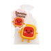 Squishie Toastie toy with a clear bag on a white background