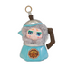 Plush keychain shaped like a coffee cup with a character face on a white background