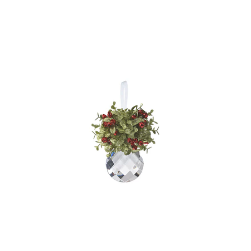 Kissing Krystal Mistletoe Krystal Facet Ornament