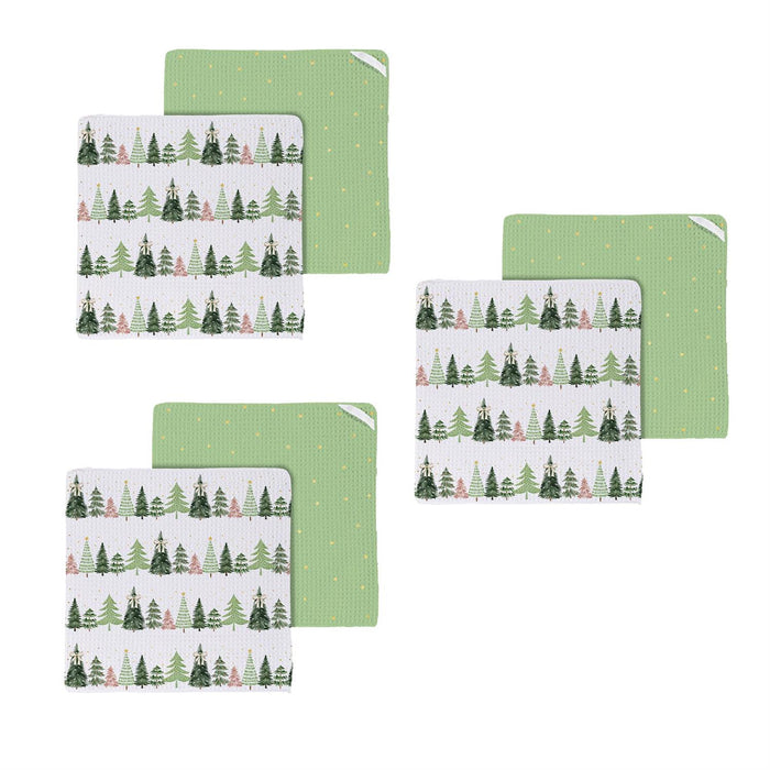 Trees & Gingham Quick Dry Dish Cloth, Set of 3