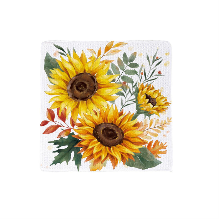 Harvest Blossom Sunflowers Quick Dry Dish Cloth, Set of 3