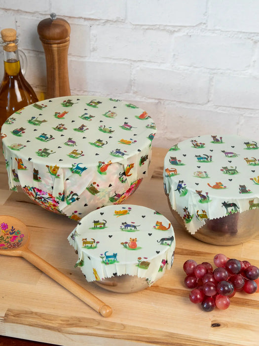Cat Beeswax Wraps, Set of 3