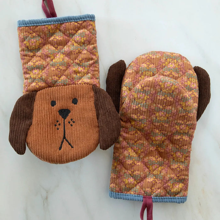 Quilted Dog Midi Oven Mitt