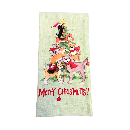 Merry Chris"mutts" Terry Hand Towel