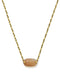 Kendra Scott Elisa Riveted Vintage Gold Short Pendant Necklace in Orange Banded Agate