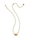 Kendra Scott Elisa Riveted Vintage Gold Short Pendant Necklace in Orange Banded Agate