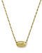 Kendra Scott Elisa Riveted Vintage Gold Short Pendant Necklace in Orange Banded Agate