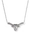 A silver-toned necklace featuring a longhorn bull skull pendant, shown against a plain white background.