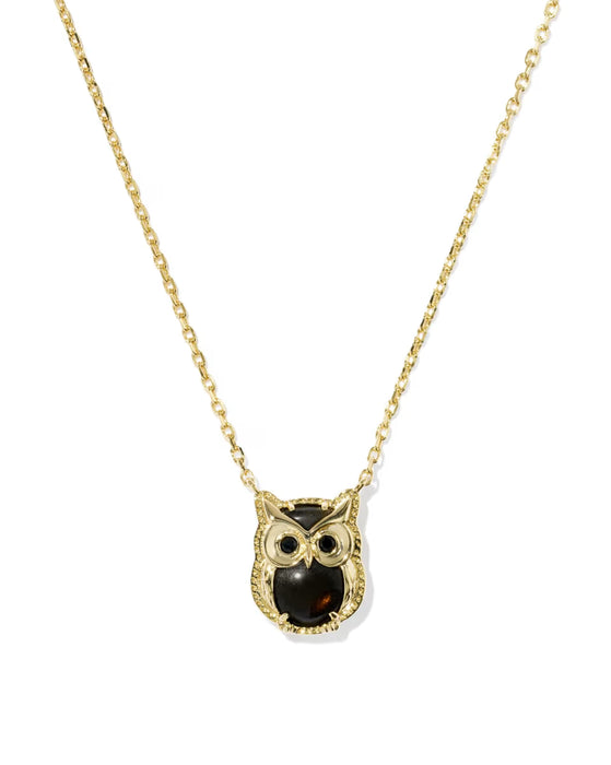 Kendra-Scott-Owl-Short-Pendant-Necklace-Gold-Gold-Sheen-Obsedian-00