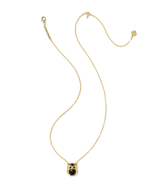 Kendra-Scott-Owl-Short-Pendant-Necklace-Gold-Gold-Sheen-Obsedian-01