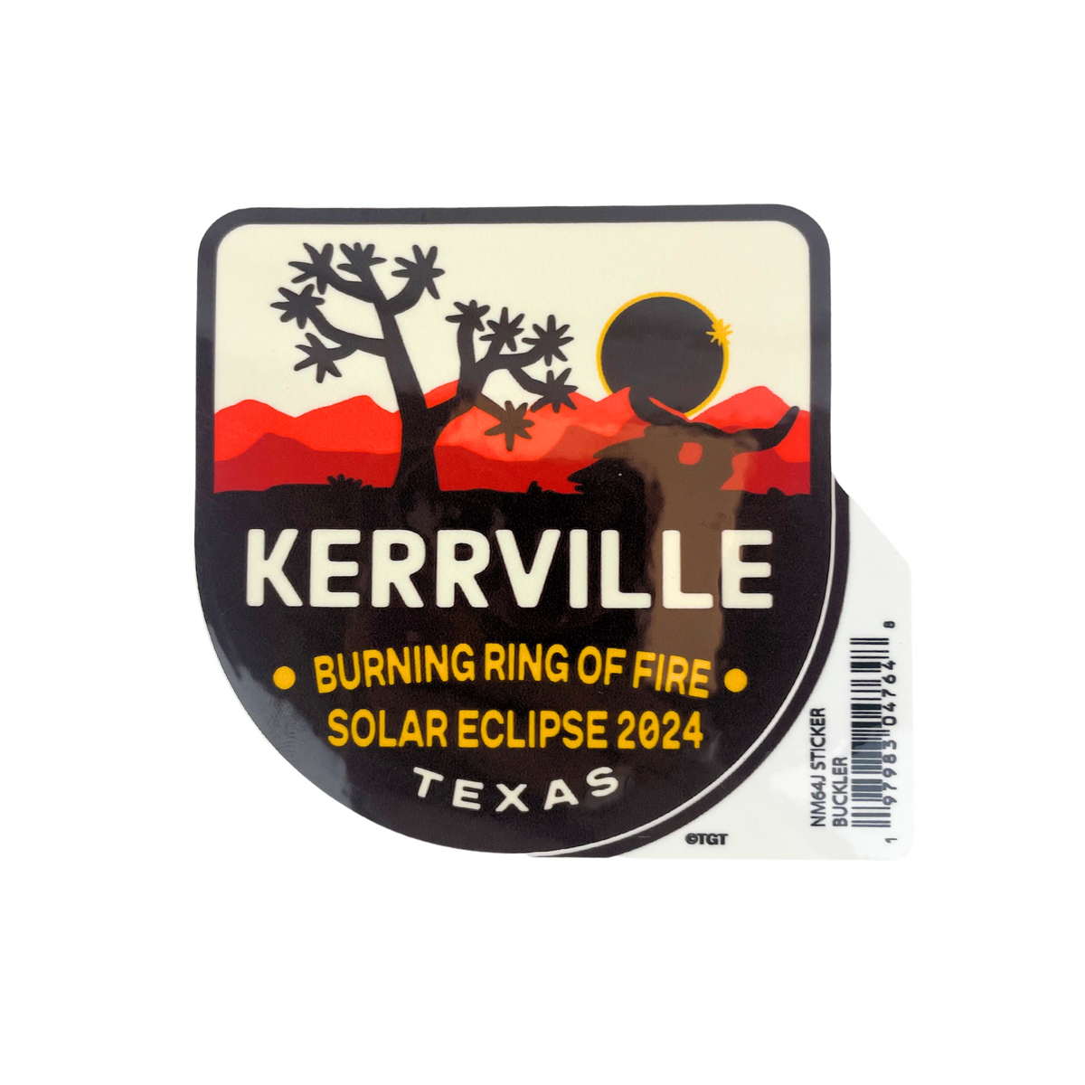 Kerrville Texas Burning Ring of Fire April 2024 Eclipse Sticker — Trudy