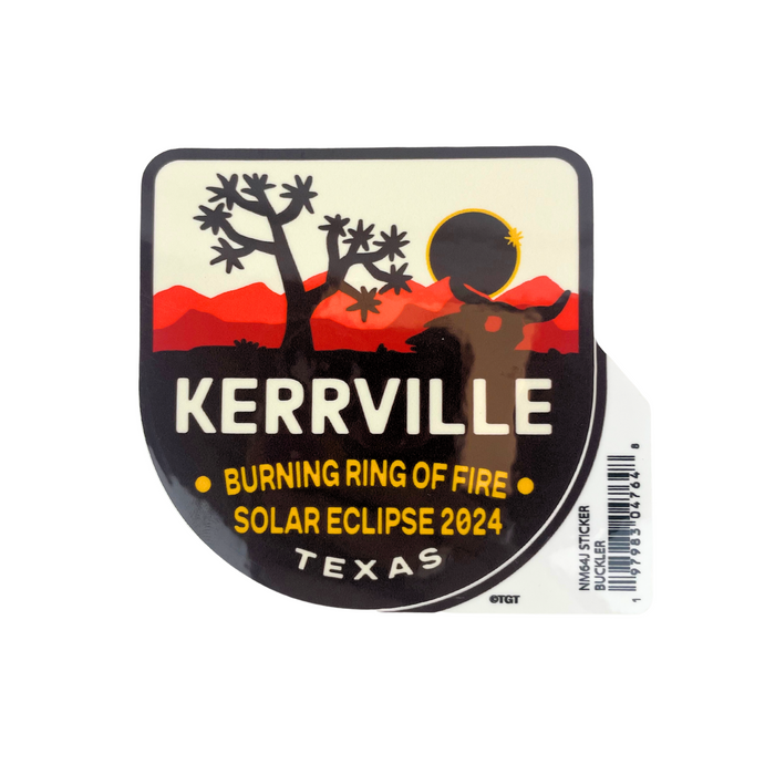 Kerrville Texas Burning Ring of Fire April 2024 Eclipse Sticker