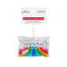 Hallmark Jet-Puffed Marshmallows Christmas tree ornament hanging from a white retail header card. The ornament is a clear plastic bag filled with white marshmallows and printed with the colorful Jet-Puffed logo and rainbow graphic.