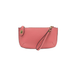 Pink wristlet purse with a strap on a white background