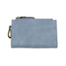 Blue wallet with a zipper on a white background