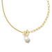 Kendra Scott Leighton Gold Pearl Chain Necklace in White Pearl