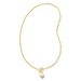 Kendra Scott Leighton Gold Pearl Chain Necklace in White Pearl