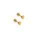 Pair of gold heart-shaped earrings on a white background