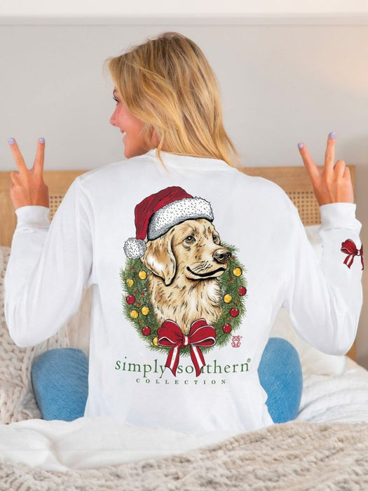 Simply Southern Long Sleeve Merry Dog in White