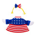 Pet costume with American flag design on a white background