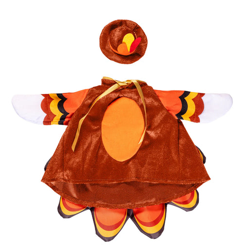 Children's turkey costume with hat on a white background