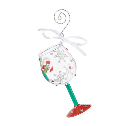 Hallmark Exclusive Mini A Plaid Kind of Christmas Lolita Wine Glass Ornament