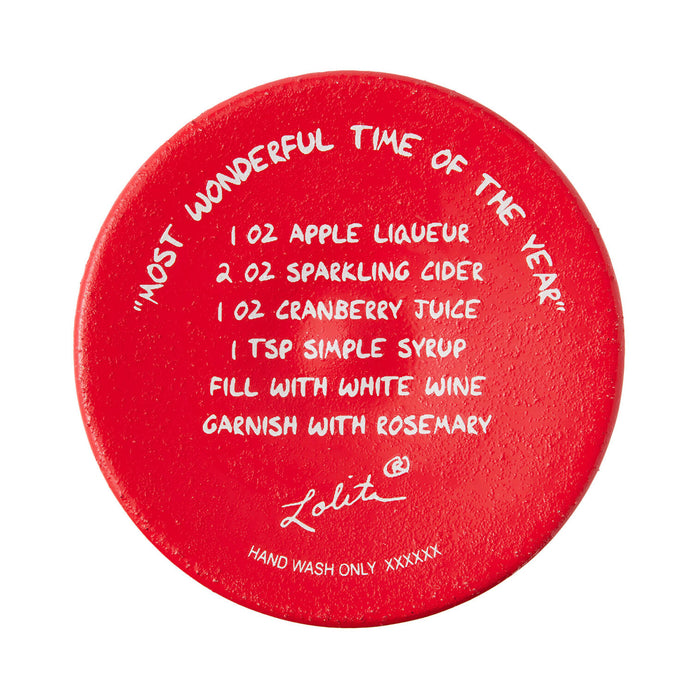 Lolita Most Wonderful Time of the Year Handpainted Wine Glass, 15 oz.