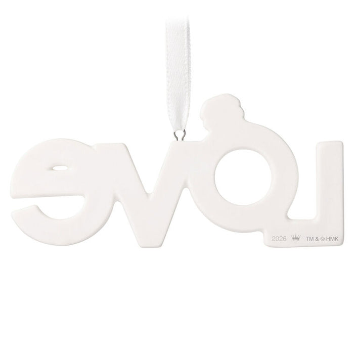 White 'eva' letter-shaped product on a white background