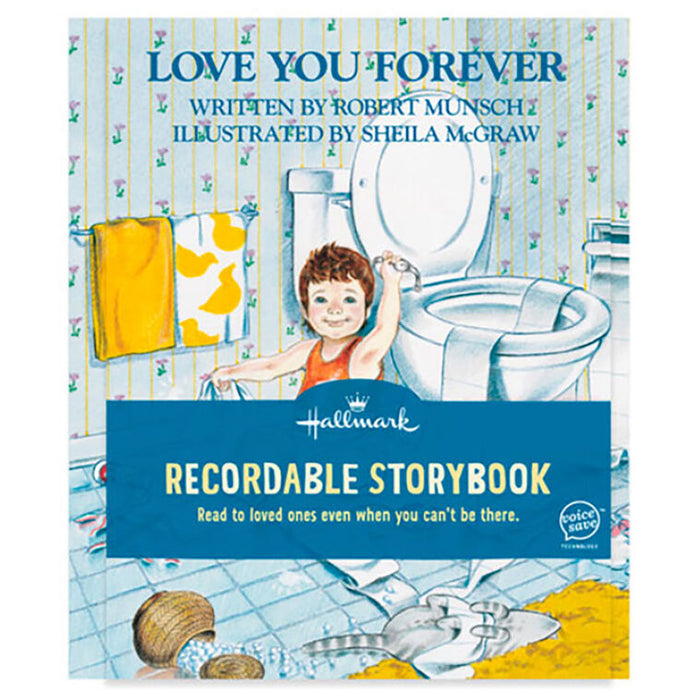 Recordable storybook cover with illustration of a child and text, featuring Hallmark branding.