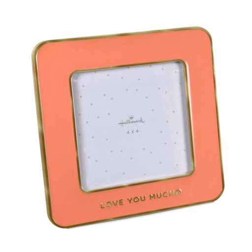 Love You Mucho Coral Enamel Picture Frame, 4x4