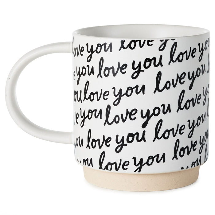 Love You Script Black and White Mug 
