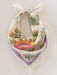 Floral patterned bandana with colorful design on a white background