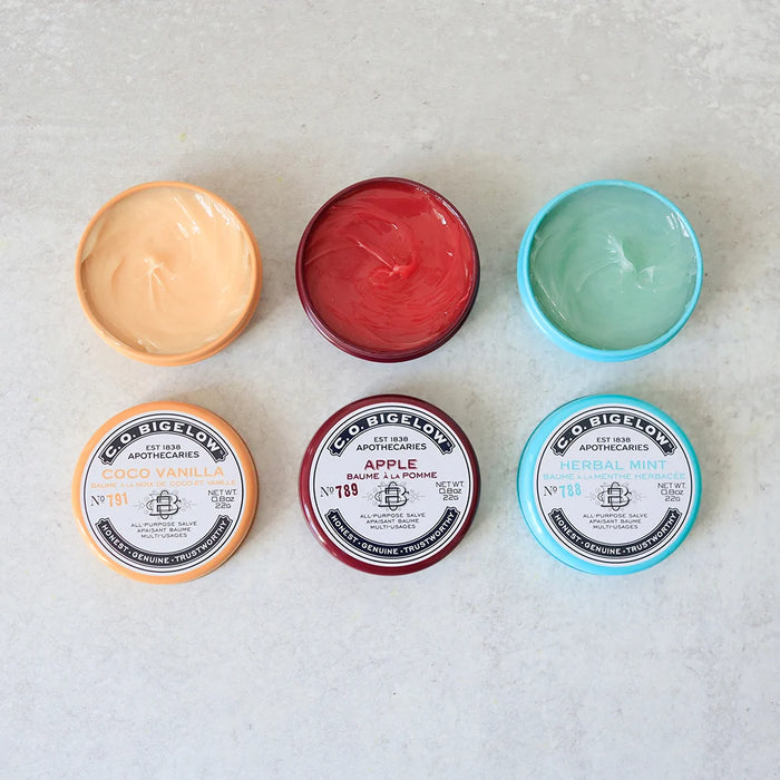 Assorted Salve Tin Trio (Coco Vanilla, Apple, Herbal Mint)
