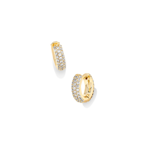 Kendra Scott Mikki Gold Pave Huggie Earrings