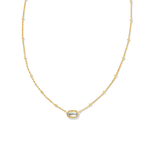 Kendra Scott Mini Elisa Gold Satellite Short Pendant Necklace in Dichroic Glass