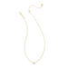 Kendra Scott Mini Elisa Gold Satellite Short Pendant Necklace in Pink Opalite Crystal