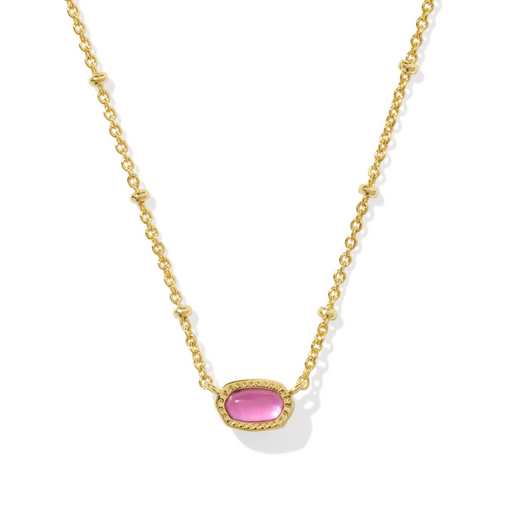 Kendra Scott Mini Elisa Gold Satellite Short Pendant Necklace in Azalea Illusion