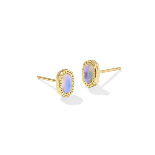 Kendra Scott Mini Ellie Gold Stud Earrings in Dichroic Glass