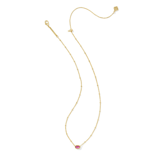 Kendra Scott Mini Elisa Gold Satellite Short Pendant Necklace in Azalea Illusion