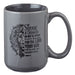 Be Strong Lion Gray Coffee Mug - Joshua 1:9
