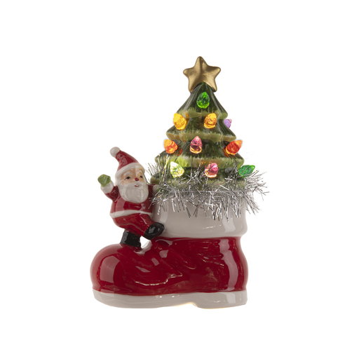 LED Light Up Tree in Boot with Santa