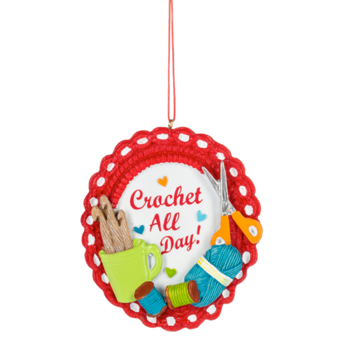 Crochet All Day Knitting Ornament