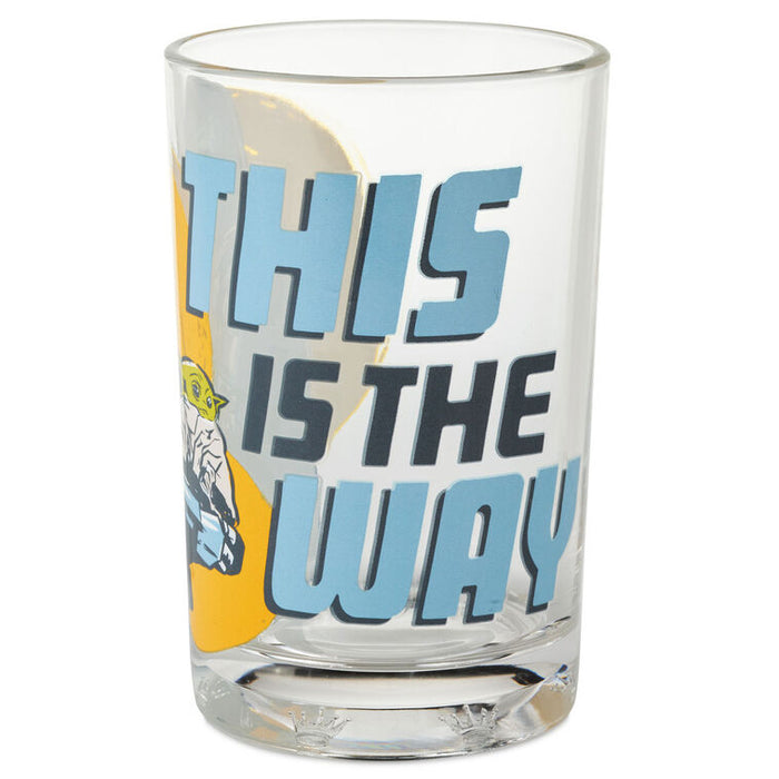 Clear glass with 'This is the Way' text and logo on a white background