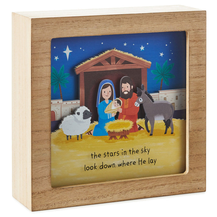 Manger Scene Musical Shadow Box With Light