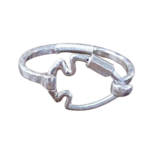 Silver bracelet on a white background