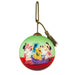 Colorful Christmas ornament with cartoon characters on a white background