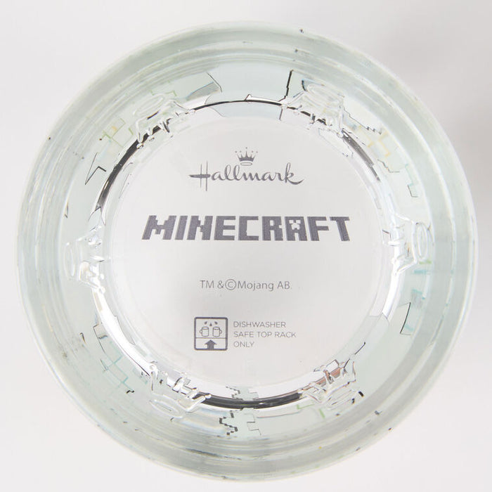 Clear glass plate with 'Hallmark Minecraft' branding on a white background