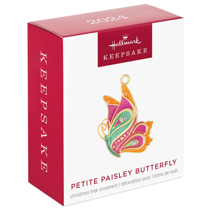 Mini Petite Paisley Butterfly 2024 Metal Ornament