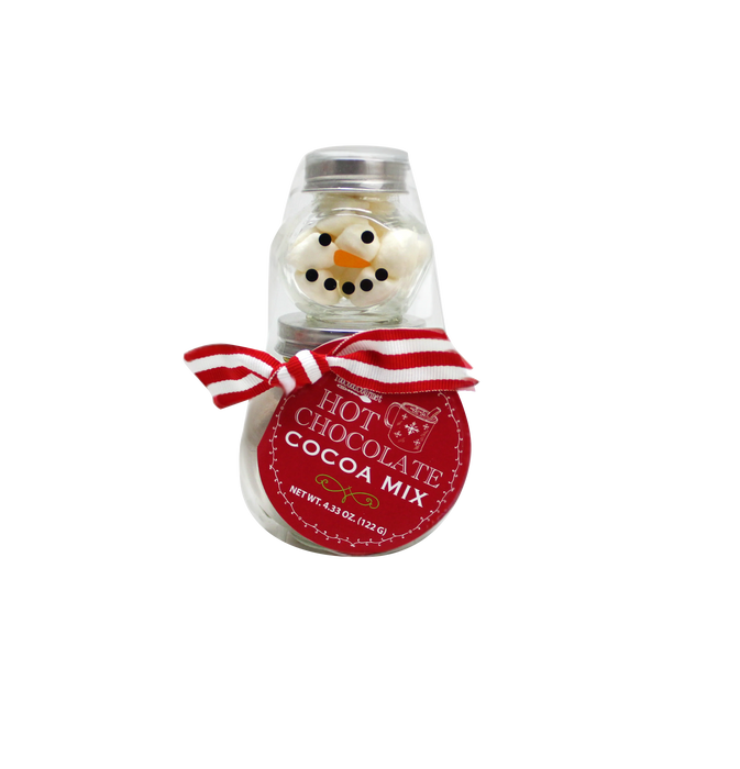 Mini Snowman Jar Cocoa Set red & white scarf